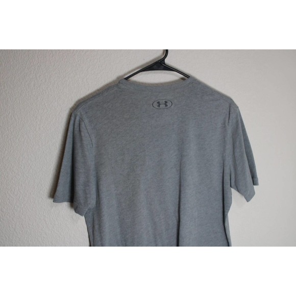 Men's Under Armour Medium Gray/Black Heatgear T-Shirt 100% Polyester - Picture 8 of 10